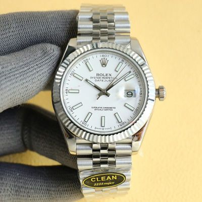 Clean Factory Rolex Datejust 2836-2 White Face Watch 41mm